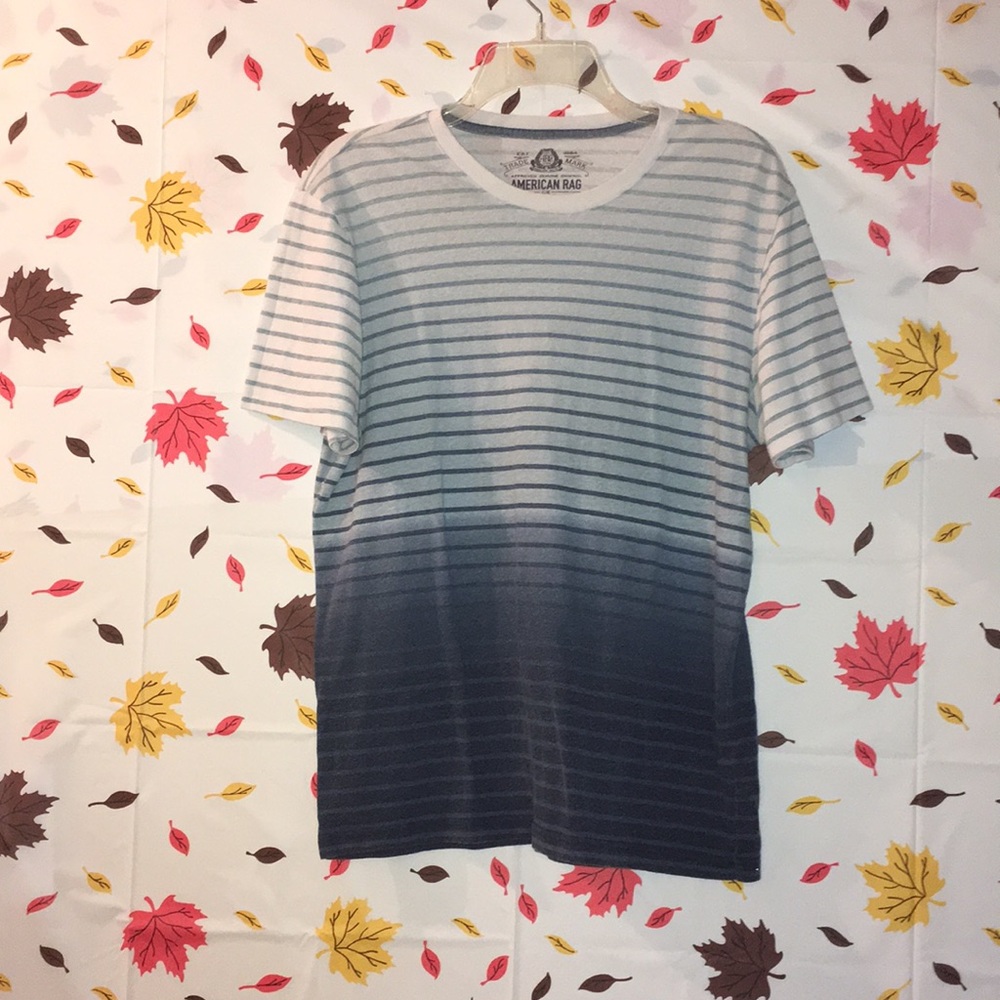 American Rag By Macy’s Shirt Blue White Striped - Picture 1 of 5